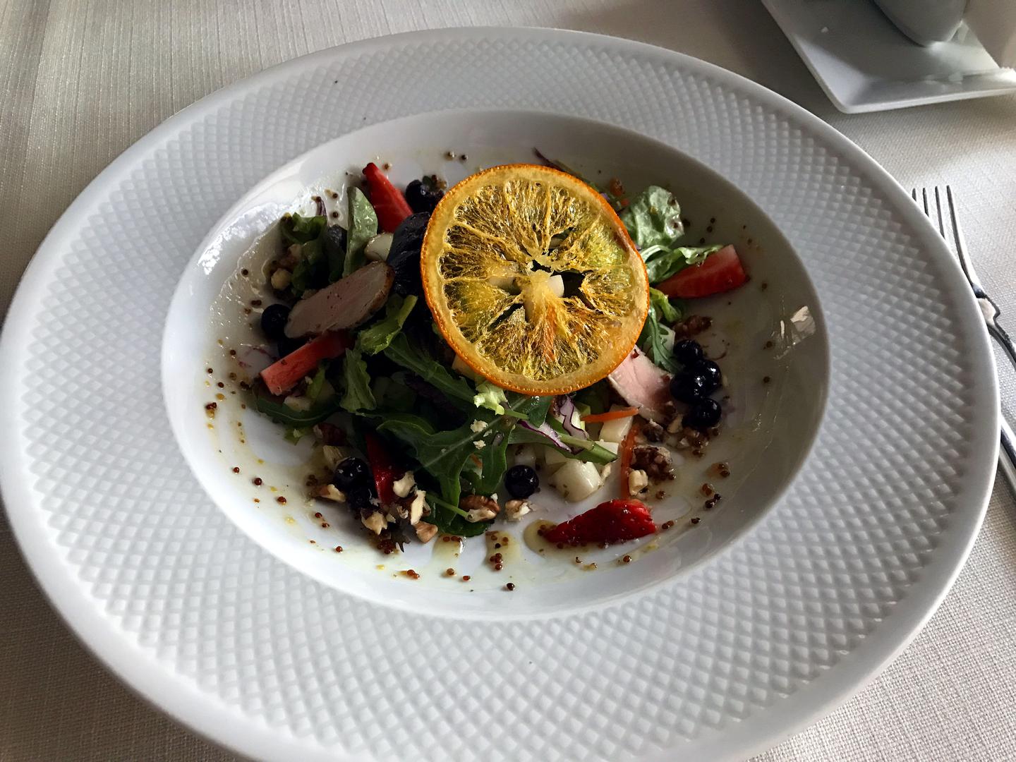 Duck Salad With Rocket, Strawberries And Walnuts  - 