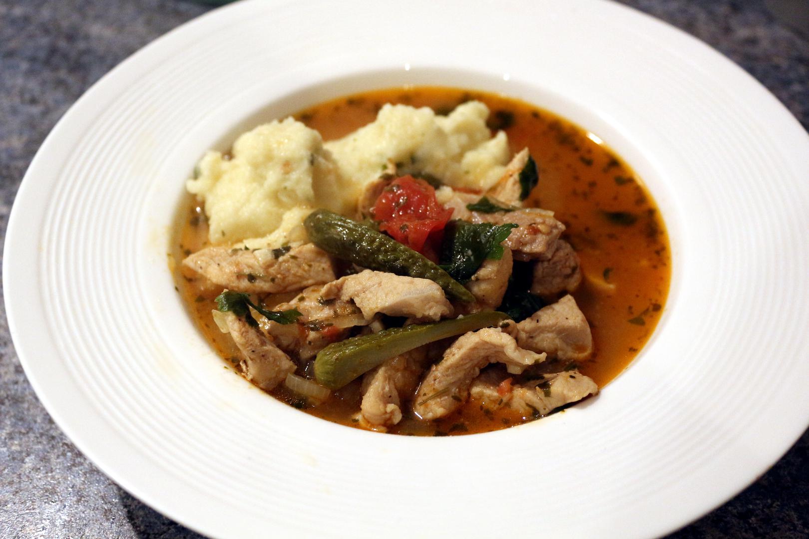 Pork Mince Stew With Pickled Cucumbers - 
